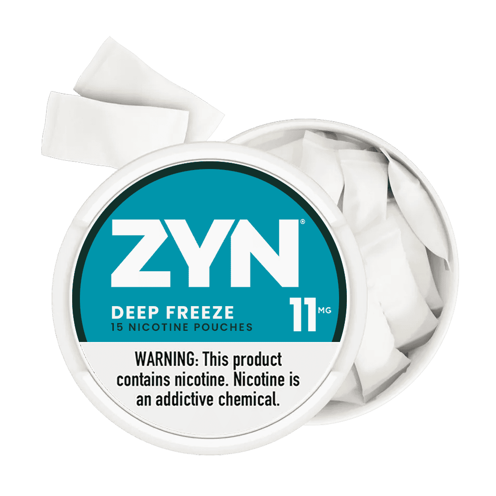 Nicotine pouches ZYN Deep Freeze 11mg for discreet nicotine consumption and mood relief.
