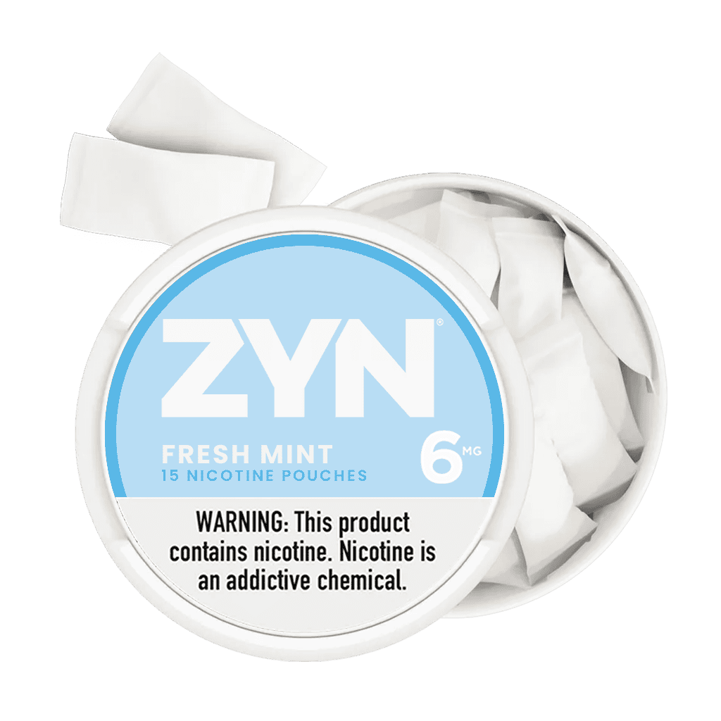 Nicotine pouch ZYN Fresh Mint, 6mg, 15-count, nicotine delivery, smokeless tobacco alternative.